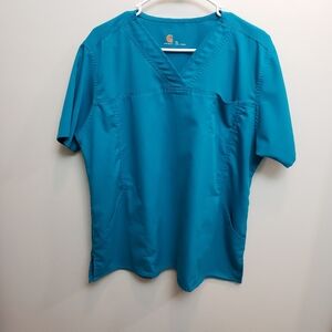 Carhartt Teal Scrub Top Size XL Nurse CNA Workwear Vet